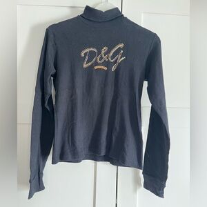 Vintage Y2K D&G cotton turtleneck long sleeve top S